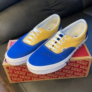 Vans Era BMX Blue, Yellow & White Checkerboard Skate Shoes